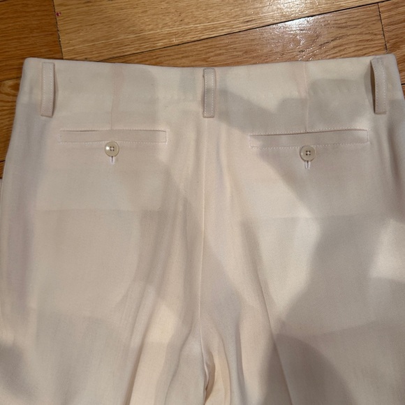 Etro Cream Wool Tailored Trousers Cuffed Hem High Rise Italy Quiet Luxury 40 - Picture 10 of 10